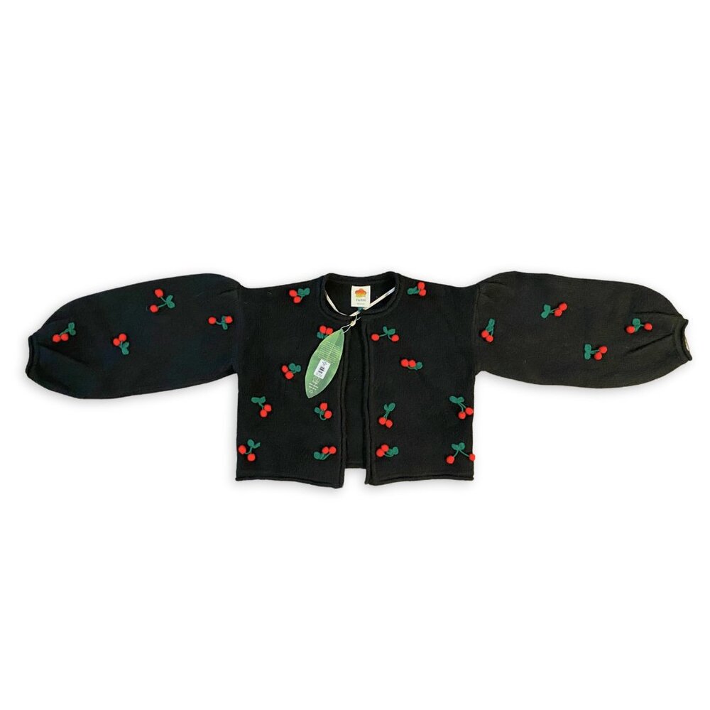 NWT FARM Rio Crochet Cherry Open-Front Cardigan - XS